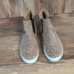 ZGR Leopard Print Slip-On Ankle Bootied Boots 11